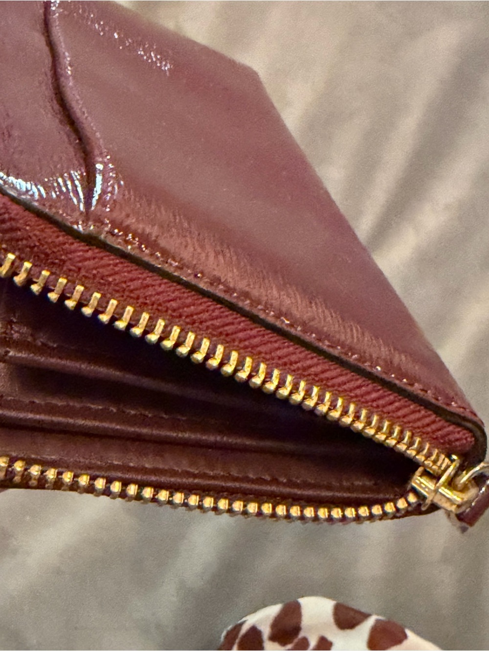 kate spade patent zip-around wallet in burgundy - Picture 5 of 10